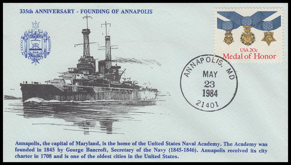 335th Anniversary Founding of Annapolis 1984 K.M.C. Venture Event Cover