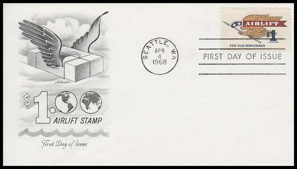 1341 / $1 Airlift Stamp 1968 Artmaster First Day Cover