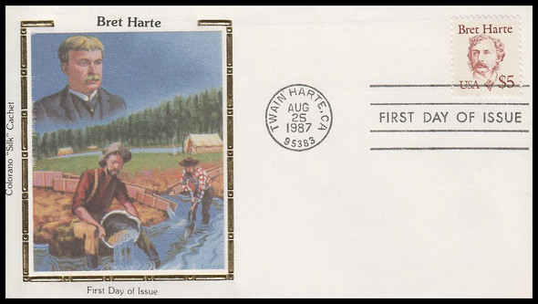 2196 / $5 Bret Harte 1987 Colorano Silk First Day Cover