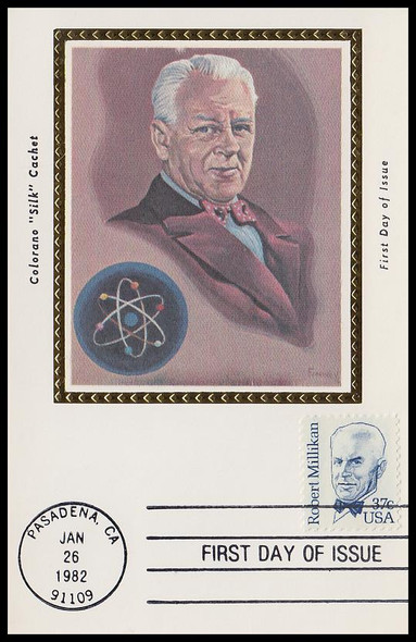 1866 / 37c Robert Millikan 1982 Colorano Silk First Day of Issue Maxi Card