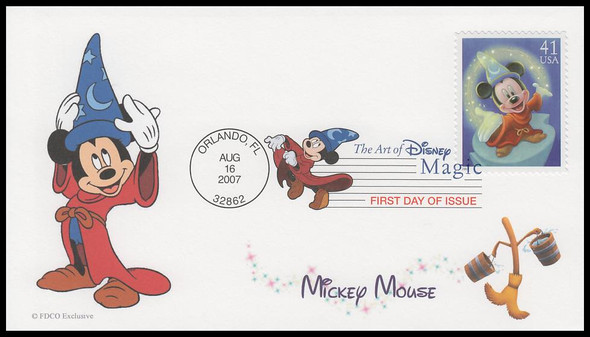 4192 / 41c Mickey Mouse : Magic : The Art of Disney 2007 Digital Color Postmark FDCO Exclusive FDC