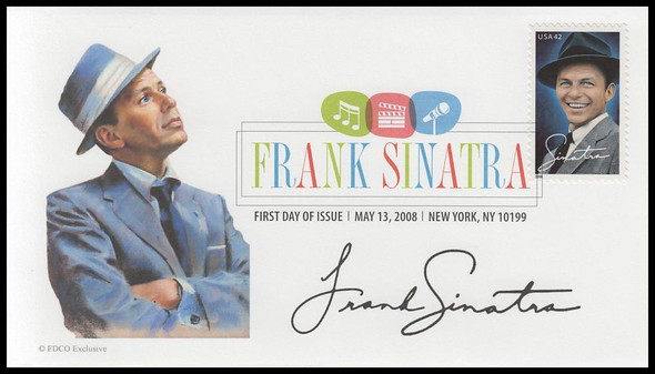 4265 / 42c Frank Sinatra Signature : New York, NY Postmark Digital Color Postmark 2008 FDCO Exclusive FDC #2
