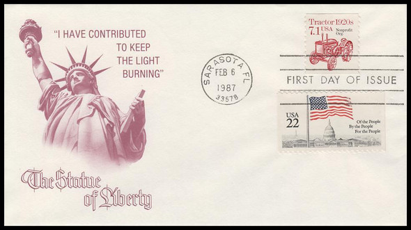 2127a /7.1c 1920s John Deere Tractor Pre-Cancel Coil 1987 Artcraft Severe #3C FDC