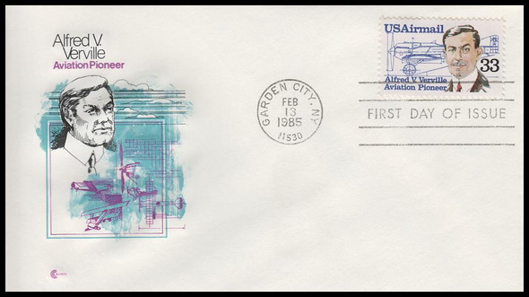 C113 / 33c Alfred Verville 1985 Airmal Cover Craft Cachets First Day Cover