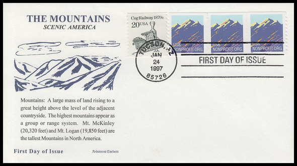 2904b / 5c Non-Denominated Coil Strip 1997 Aristocrat Cachets First Day Cover
