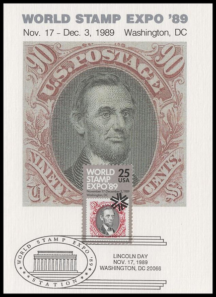 2410 / 25c World Stamp Expo '89 USPS First Day of Issue Maximum Card