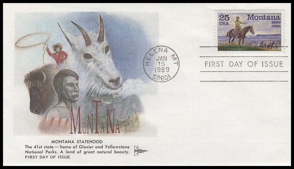2401 / 25c Montana Statehood 1989 Gill Craft First Day Cover