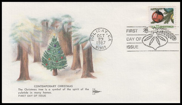 2368 / 22c Christmas Ornaments 1987 Gill Craft First Day Cover