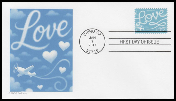 5155/ 47c Love Skywriting 2017 FDCO Exclusive First Day Cover