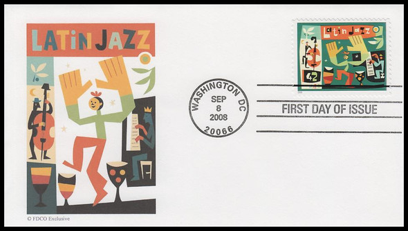 4349 / 42c Latin Jazz 2008 FDCO Exclusive First Day Cover