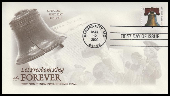 4127d / 41c Non-Denominated Liberty Bell Forever Stamp 2008 Artcraft First Day Cover