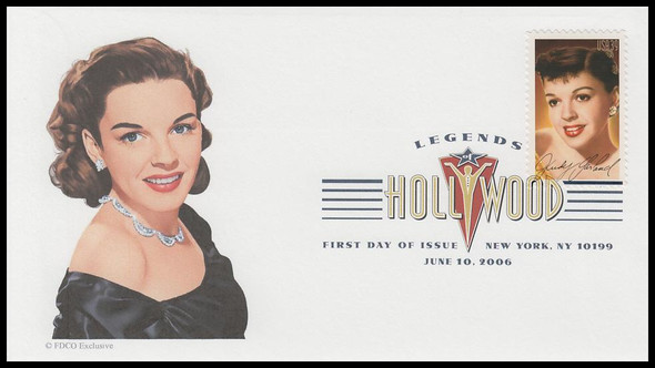 4077 / 39c Judy Garland : Legends of Hollywood 2006 Digital Color Postmark FDCO Exclusive FDC
