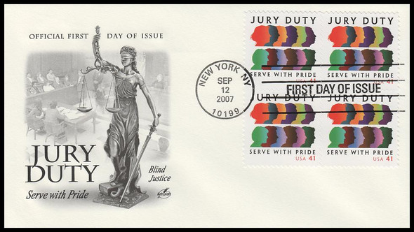 4200 / 41c Jury Duty Block 2007 Artcraft First Day Cover