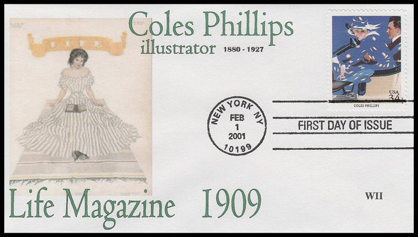 3502e / 34c Robert Fawcett : American Illustrators 2001 WII Cachets First Day Cover