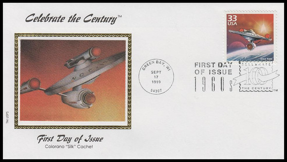 3188e / 33c Star Trek : Celebrate The Century 1960s Colorano Silk First Day Cover