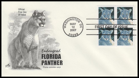 4139 / 26c Florida Panther Block 2005 Artcraft First Day Cover