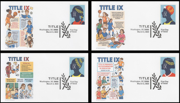 5668 - 5671 / 60c Title IX 2022 Set of 4 FDCO Exclusive First Day Covers