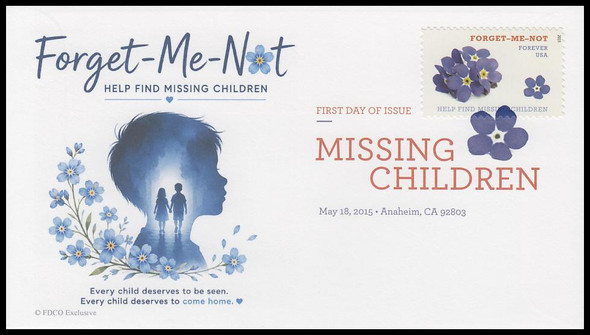 4987 / 49c Forget-Me-Not : Help Find Missing Children 2015 Digital Color Postmark FDCO Exclusive First Day Cover