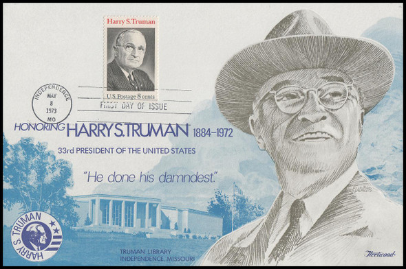 1499 / 8c Harry S. Truman 1973 Fleetwood Limited Edition FDOI Presentation Card