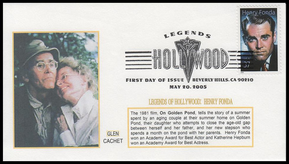 3911 / 37c Henry Fonda : Legends of Hollywood 2005 Glen Cachet First Day Cover