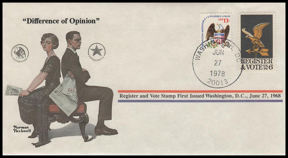 Difference of Opinion : Norman Rockwell 1978 PCS Commemorative Cover