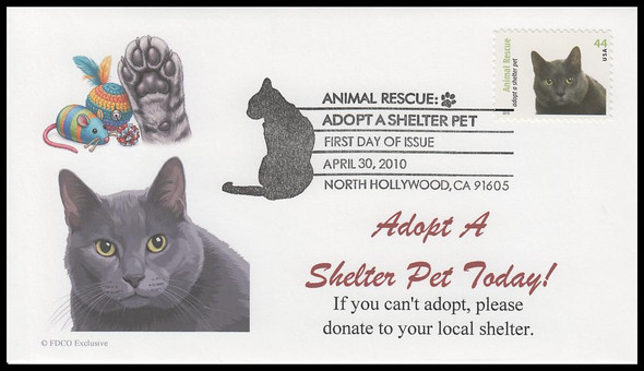4452 / 44c Maltese Cat : Adopt a Shelter Pet 2010 FDCO Exclusive First Day Cover