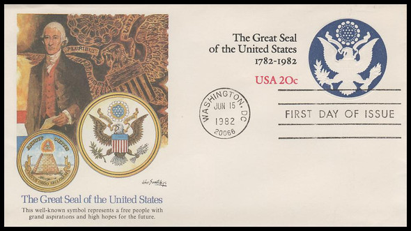 U602 / 20c Great Seal 1982 Postal Stationery Fleetwood First Day Cover