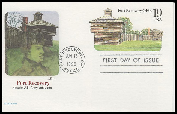 UX169 / 19c Fort Recovery, Ohio 1993 Fleetwood FDC Postal Card