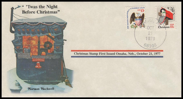 'Twas the Night Before Christmas : Norman Rockwell 1979 PCS Commemorative Cover