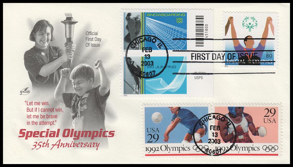 3771 / 80c Special Olympics Combo 2003 Artcraft First Day Cover