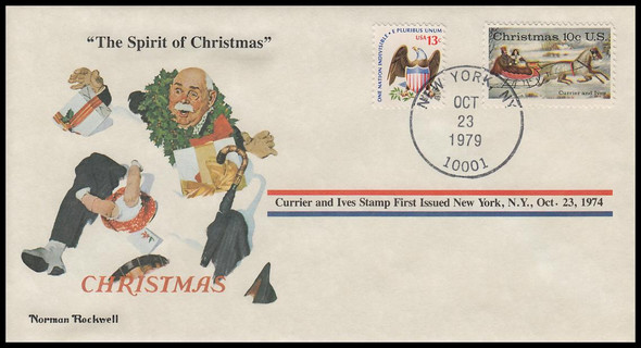 The Sprit of Christmas : Norman Rockwell 1979 PCS Commemorative Cover