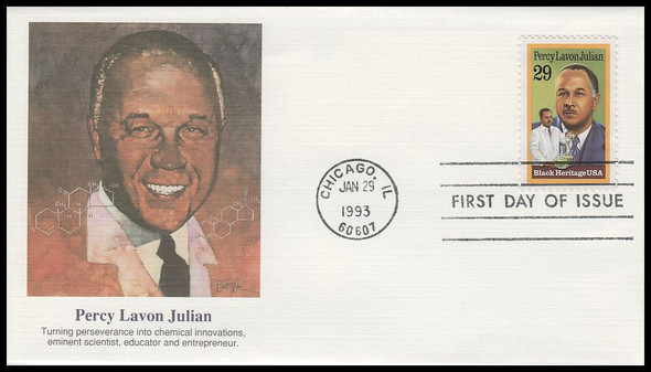 2746 / 29 Percy Lavon Julian : Scientist Black Heritage 1993 Fleetwood FDC 2746 / 29 Percy Lavon Julian : Scientist Black Heritage 1993 Fleetwood FDC
