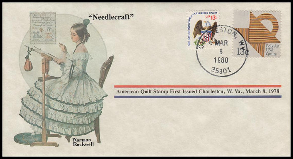 Needlecraft : Norman Rockwell 1980 PCS Commemorative Cover