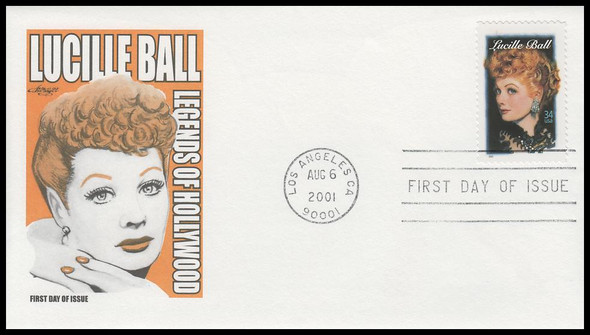 3523 / 34c Lucille Ball : Legends of Hollywood 2001 Artmaster First Day Cover
