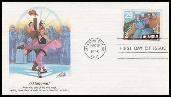 2722 / 29c Oklahoma! Broadway Musicals 1993 Fleetwood FDC 2722 / 29c Oklahoma! Broadway Musicals 1993 Fleetwood FDC