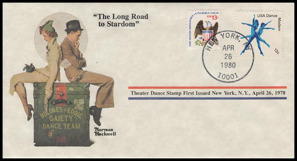 The Long Road to Stardom : Norman Rockwell 1980 PCS Commemorative Cover