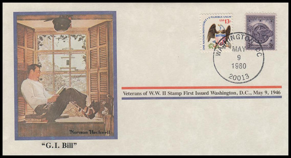 G.I. Bill : Norman Rockwell 1980 PCS Commemorative Cover