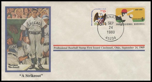 A Strikeout : Norman Rockwell 1980 PCS Commemorative Cover