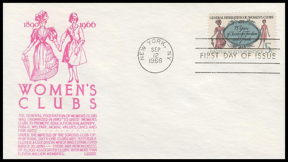 1316 / 5c General Federation of Women's Clubs 1966 Anderson First Day Cover