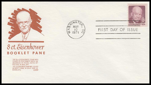 1395a / 8c Dwight D. Eisenhower Single 1971 Anderson First Day Cover