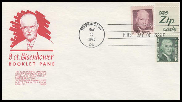 1395b / 8c Dwight D. Eisenhower Single 1971 Anderson First Day Cover