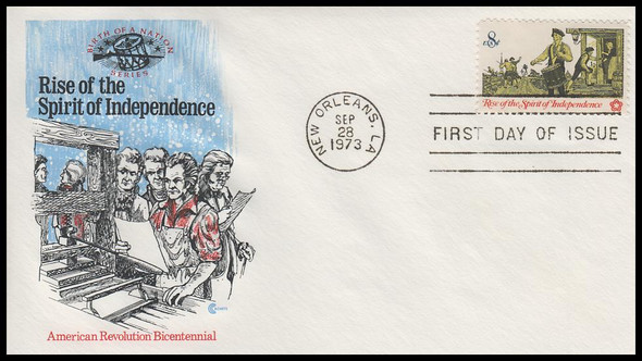 1479 / 8c Drummer : Colonial Communications 1973 Cover Craft Cachets FDC w / insert card