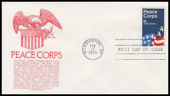 1447 / 8c Peace Corps 1972 Anderson First Day Cover