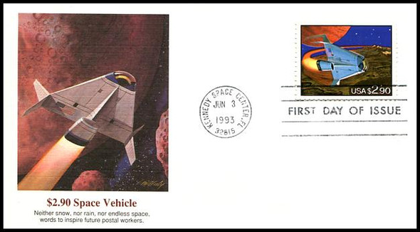 2543 / $2.90 Priority Mail Futuristic Space Shuttle 1993 Fleetwood FDC