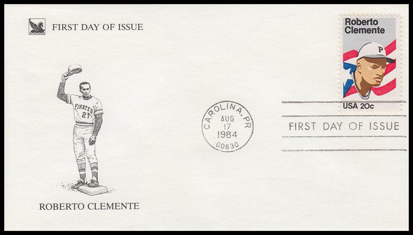 2097 / 20c Roberto Clemente Baseball Legend 1984 Reader's Digest FDC