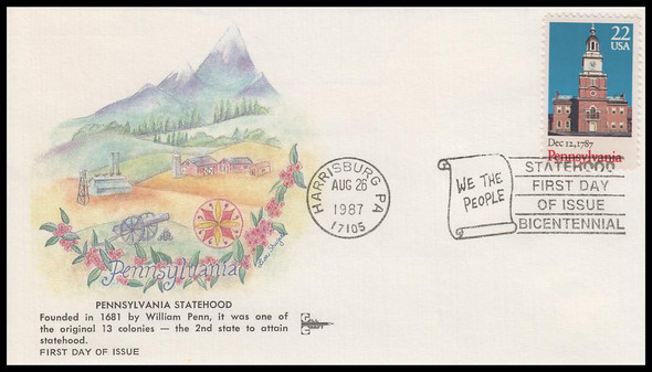 2337 / 22c Pennsylvania Statehood 1987 Gill Craft First Day Cover