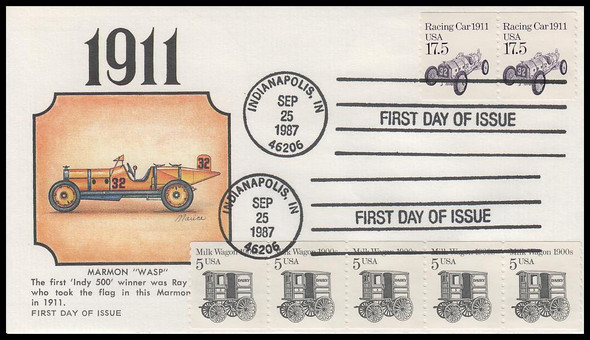 2136 and 2253 / Bread and Milk Wagon Dual Issue 1987 Gill Craft First Day Cover