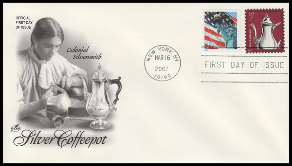 3754 / 3c Silver Coffeepot 2007 Artcraft First Day Cover