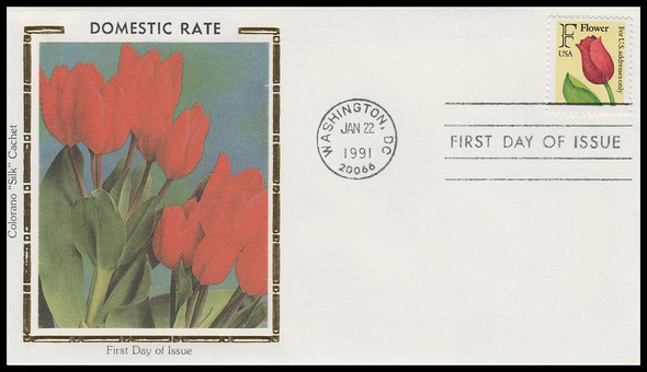 2517 / 29c Tulip “F” Rate Change 1991 Colorano Silk First Day Cover