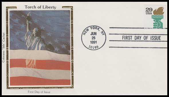 2531a / 29c Liberty Torch ATM 1991 Colorano Silk First Day Cover